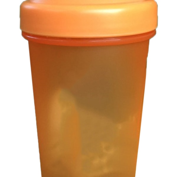 Proteinpulver Shaker Cup PP Shaker Flaska med Rostfritt Stålkula för Blandning 500ml Orange