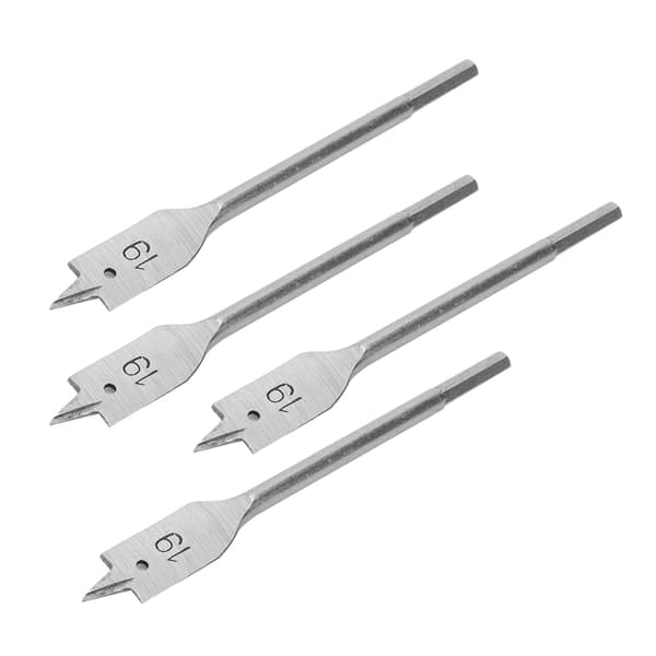 4 stk. Spade Bor Bitsæt Paddle Fladt Bit Højkarbonstål Træbearbejdning Håndværktøj Hardware 19mm