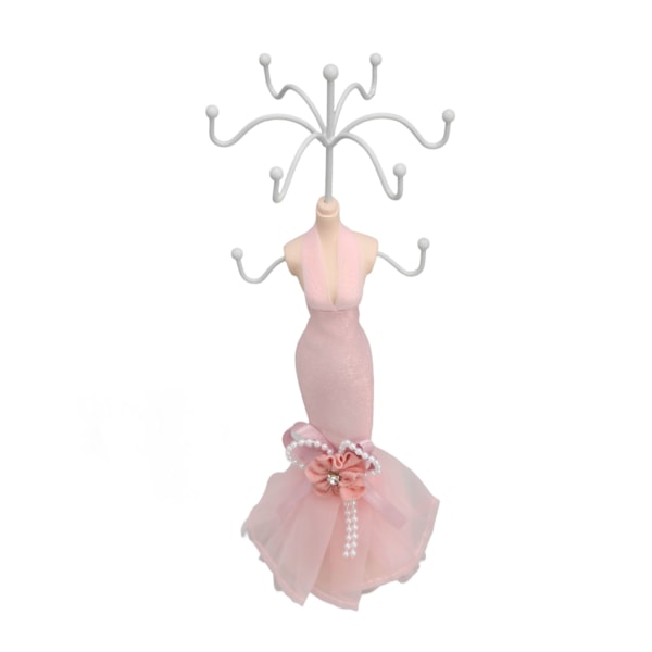 Skyltdocka Stativ Hängande Torn Display Resin Ring Ställ Modell Klänning för tjejer Kvinnor Rosa