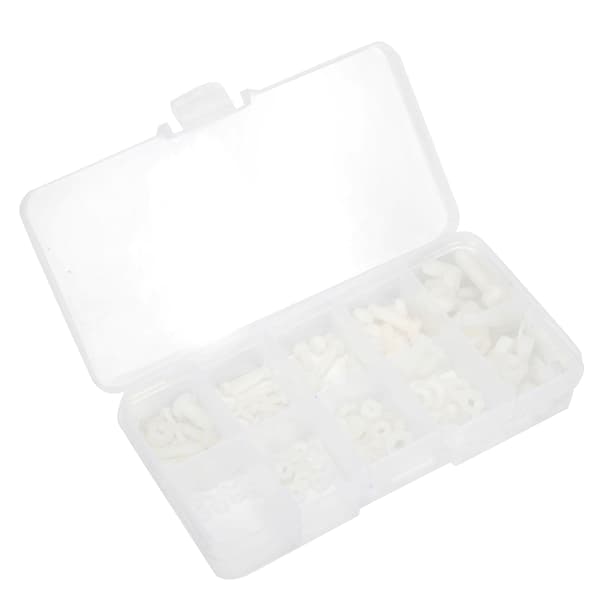 150 st Nylon Skruvset Hex Bricka Sortimentslåda Industriella Tillbehör M2 M2.5 M3 M4 M5