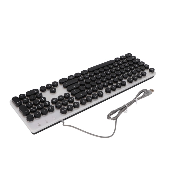 Mekanisk spilltastatur RBG bakgrunnsbelyst USB 104 nøkler Kablet Retro Punk datamaskintastatur for bærbar datamaskin Svart