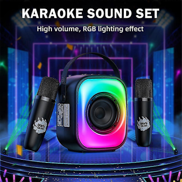 L7 Trådlös Bluetooth Högtalare Multifunktion med 2 Mikrofoner Rgb Portabel Musikspelare Karaokemaskin För Barn Hem Present ZD.16 vit