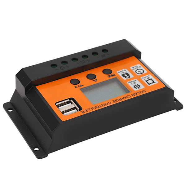 Solar Charge Controller LCD Display 3-trins styring Solpanel Opladningsregulator til syre-lithiumbatterier 12V 24V 20A