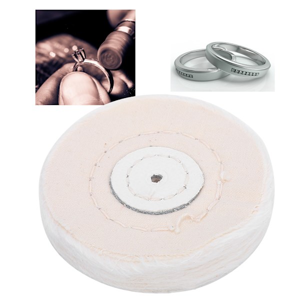 Korujen hionta Kiillotustyökalut Pearl Buffing Puuvillakangas Valkoinen Pyörätyyny (75mm)