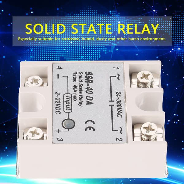 Enfas DC-AC Solid State Relä SSR 40DA 40A Ingång 3-32V DC Utgång 24-380V AC