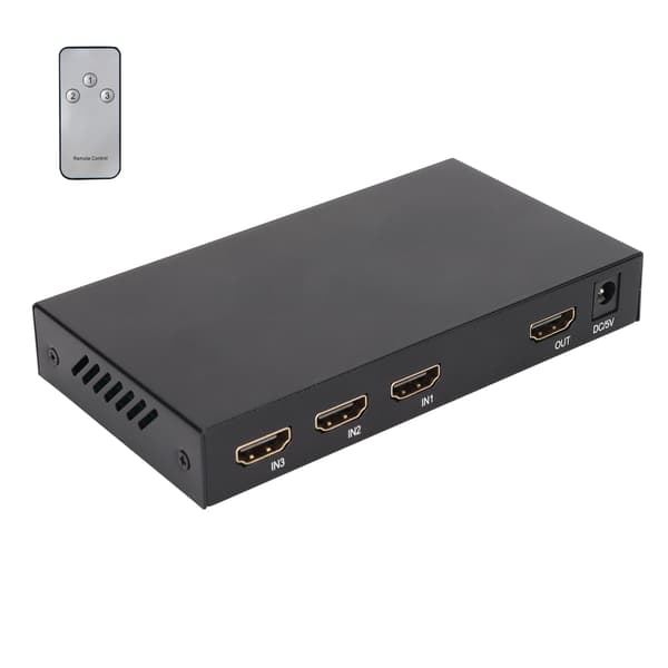 HD Multimedia Interface Switch 3 ind 1 ud 3D 4K HD Video Splitter til PS3 Laptop 100‑240V US-stik