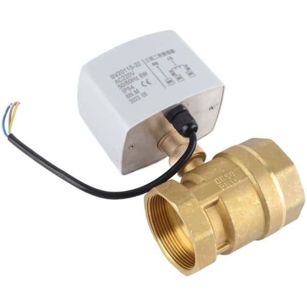 2-tommer DN50 motoriseret kugleventil, messing, 220V AC, 2-vejs 3-leder til industriel automation