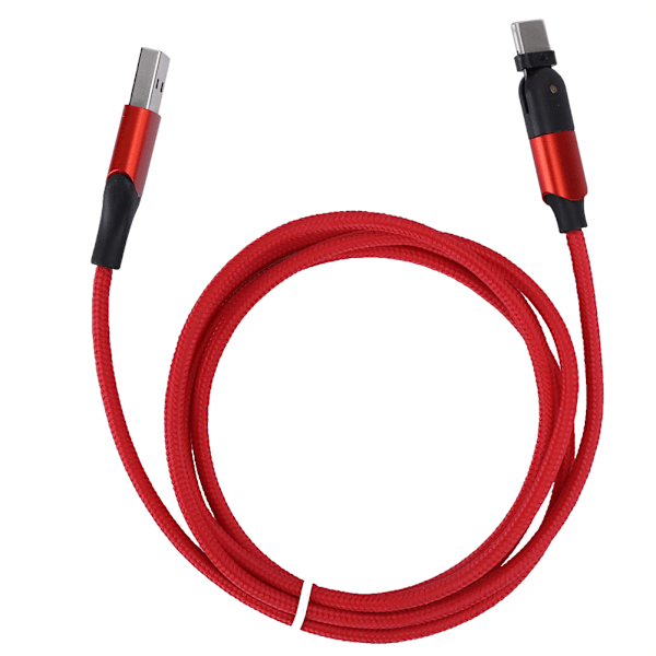 Micro USB-kabel 180 graders roterende Type-C ladekabel for Samsung/Xiaomi/Huawei 1,2 m rød 1,2 m/3,9 fot