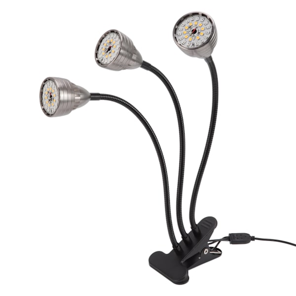 Växtlampa inomhus Full Spectrum LED växtlampa Clip USB-driven Succulent Fill Lamp 3 huvuden