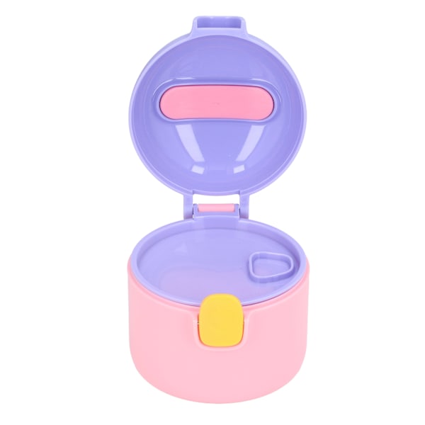 Bærbar melkepulverbeholder 250 ml matkvalitet PP skuffe nivelleringsdesign silikonforsegling babymatlagring med skje rosa