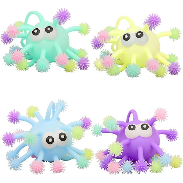 4-pack stress relief i olika färger - Klämleksak för ångestlindring, dekompression och sensorisk stimulering
