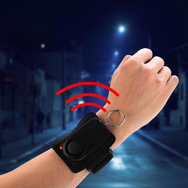 120dB Personlig Sikkerhedsalarm Anti Wolf Enhedsbeskyttelse Alarm Armbåndsring med LED