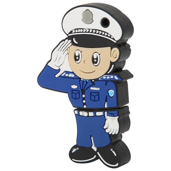 U Disk Cartoon Creative Flexibel Plast Portable för Windows 98 / Me / 2000 / XP USB2.0Policeman 32G