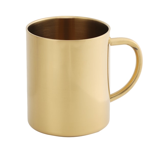 304 Rostfritt stål Dubbelskikts Anti-skållning 400 ml Kaffe Ölmugg Kopp (Guld)