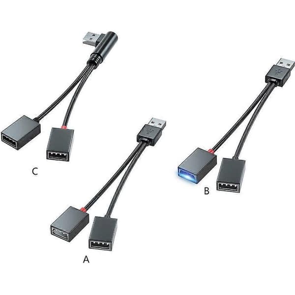 USB splitterkabel med opladningsadapter til bil, skole, kontor - Dataoverførsel - Højre forlygte