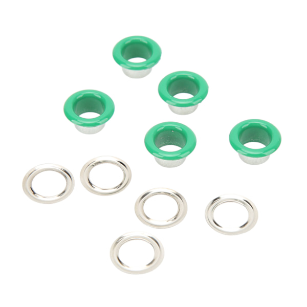 500 sett Grommet Kit 8 mm Rund Kobber Levende Farge Multi Purpose Eyelet Kit for reparasjonsdekorasjon DIY Green