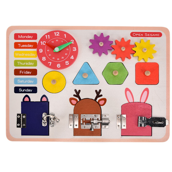 Kiireinen lauta esikouluopetus Montessori-lelu perus elämän taitoja ja hienomotoriikkaa varten (JQN- Smart Fun Busy Board )