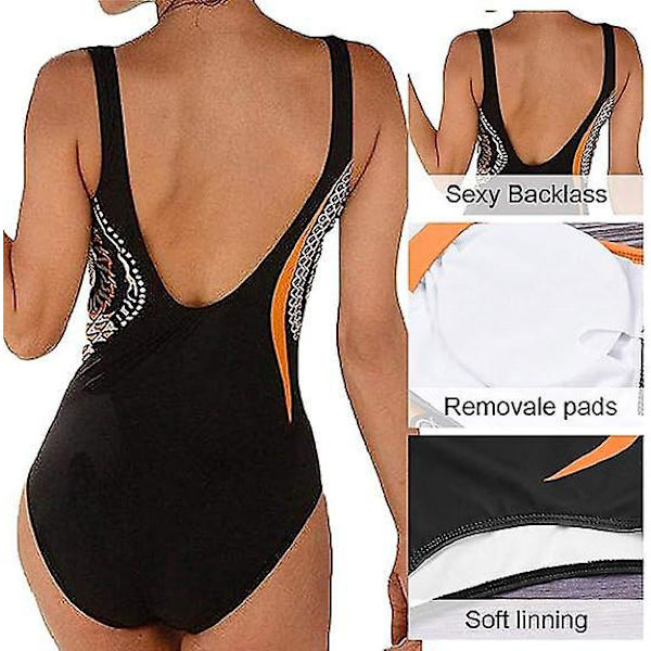 Dame vintage tribal print Push-Up Monokini badedragt