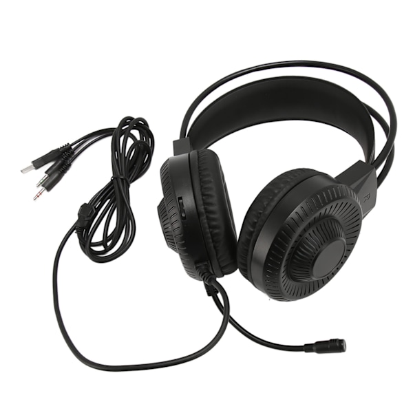 RGB-kabelanslutet spelheadset med mikrofon 3,5 mm-kontakt Deep Bass Surround-spelhörlurar för datorbärbar dator