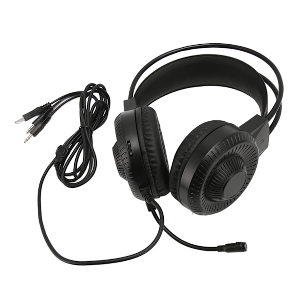 RGB-kablet gamingheadset med mikrofon 3,5 mm stik dyb bas surround gaminghovedtelefoner til computer bærbar computer