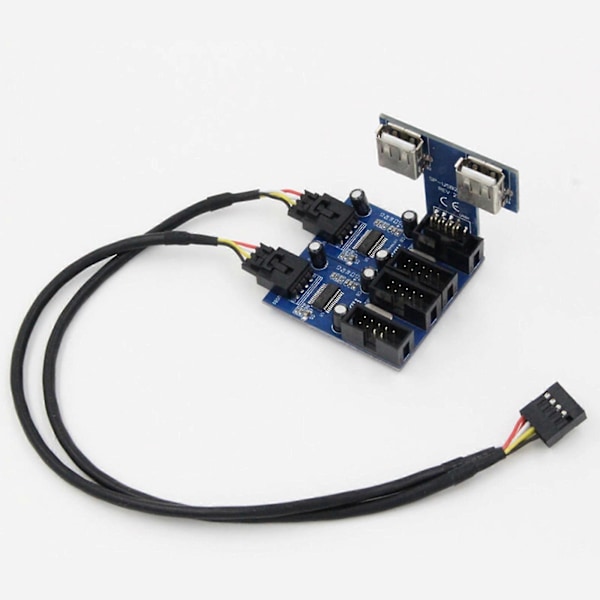 Moderkort 9-pin Förlängningskabel En-till-fyra/en-till-två Kretskort Usb2.0 Hub