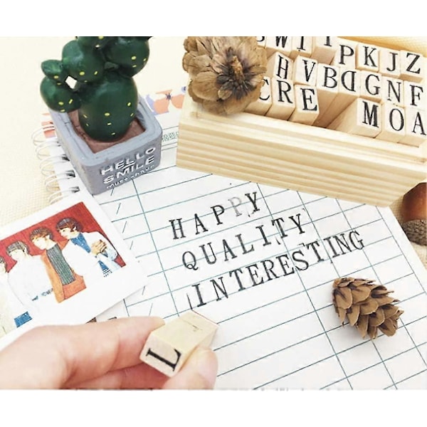 Alfabetstämplar Trä ABC Stämplar Bokstäver Gummistämplar för Scrapbooking Hantverk Korttillverkning Kuvert