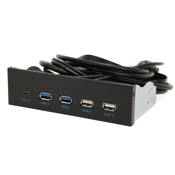 5,25 tuuman median kojelauta 2xUSB3.0 2xUSB2.0 1xType C 10Gbps High Speed ​​Media Etupaneeli PC-pöytäkoneen kotelolle 2U3+2U2+TC