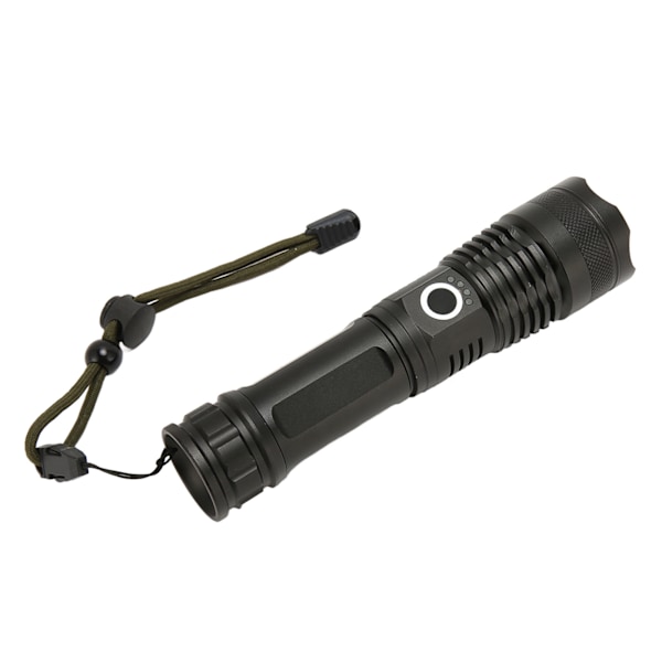 LED-ficklampa Zoomable P50-pärlor 5000lm 3 ljuslägen Batteridisplay Ljusstark ficklampa för utomhusäventyr Camping