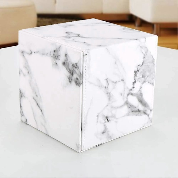 PU Läder Tissue Box, Fyrkantig Tissue Dispenser, Marmor