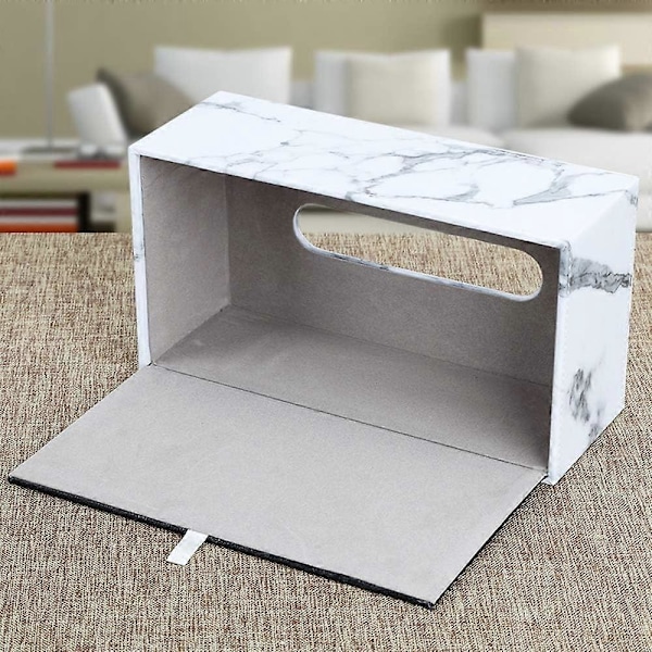Rektangulär Tissue Box i Läder (Marmor)