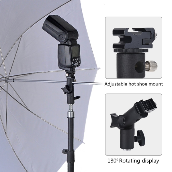 Aluminium Hot Shoe Mount Adapter med paraplyholder