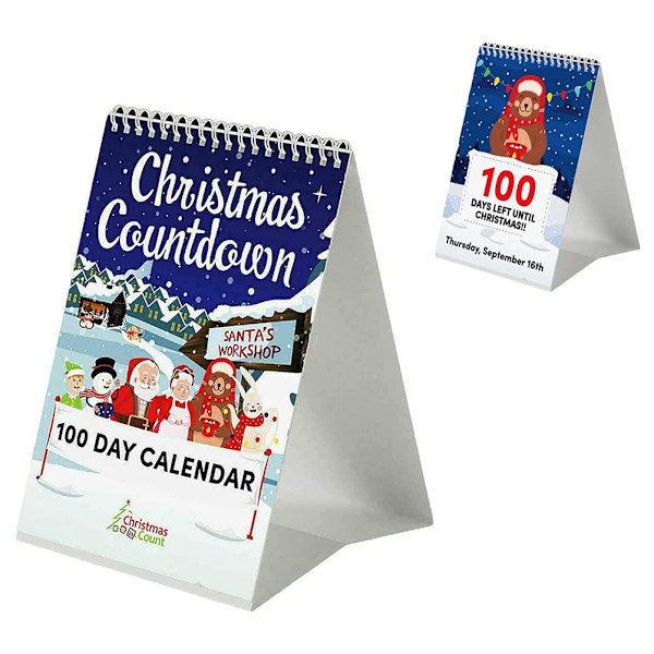 Julekalender med nedtælling 100 dage 2022 Julekalender med nedtælling Adventkalender Bordkalender Ornament