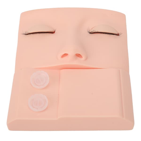 Vipper Mannequin Hode Utskiftbart Øyelokk Vippe Forlengelse Praksis Sminke Trening PVC Rosa