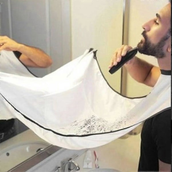 Skäggförkläde för män, Present Skäggtrimningsfångare med 2 sugkoppar för rakning & hårklippning, Vattentät Non-Stick Hårfångare Grooming