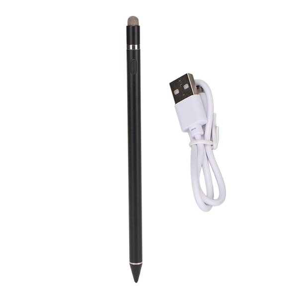 Stylus Pen kapasitiivinen hienopiste kosketuskynä alumiiniseoksesta valmistettu lisävaruste tablet-puhelimelle, musta