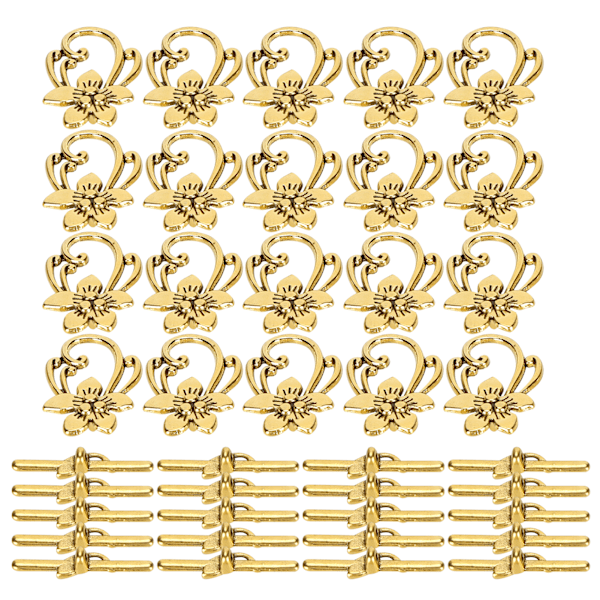 20 set armbandsspænde guld retro legering blomsterform OT spænde smykketilbehør