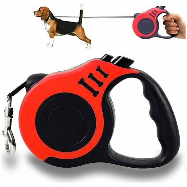– Infällbart hundkoppel upp till 5m – ABS och polyesterfiber – Ergonomisk design – För små och medelstora hundar