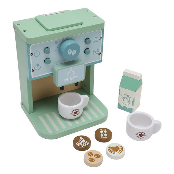 Leksak Kaffe Maskin Uppmuntrar Fantasifull Lek Övning Händer På Färdigheter Trä Kaffe Leksak för Flickor Pojkar