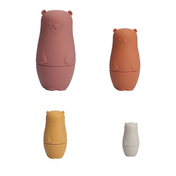 Söta Djur Ryska Nesting Dolls - Silikonleksak för Barn - Perfekt Present & Dekoration