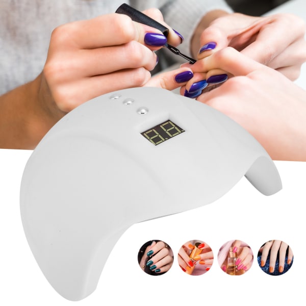 36W LED UV Neglelampe Gel Neglelaktørrer Hurtigtørrende Nail Art MachineWhite