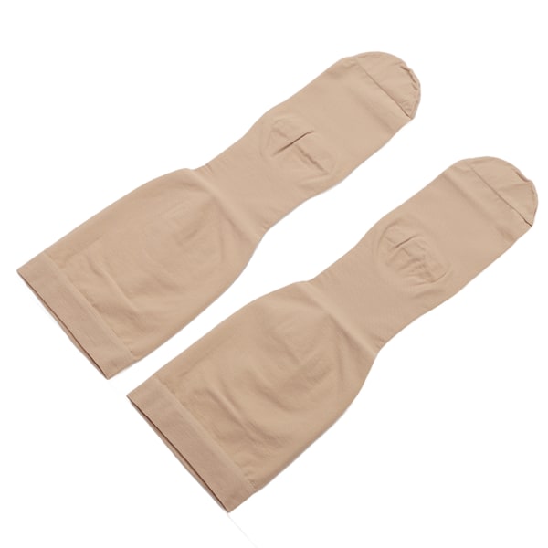 Knähöga åderbråcksstrumpor Plus Size Close Toe 23 Till 32 mmHg Kompressionsstödstrumpor Hudfärg 4XL