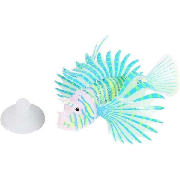 Kunstig Løvefisk, Selvlysende Falsk Fisk, Akvarium Fisketank Ornament, Glødende Simulering Dyre Dekor (Blå)_SZXM