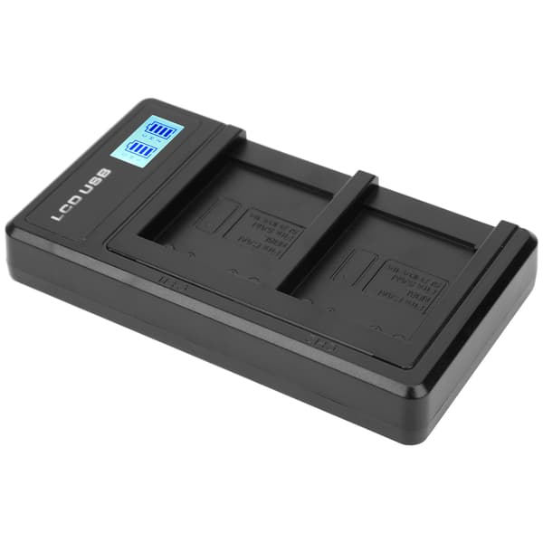 Bærbar Kamera Batterioplader til NB‑6L USB Kamera Dobbelt Oplader med LCD Display