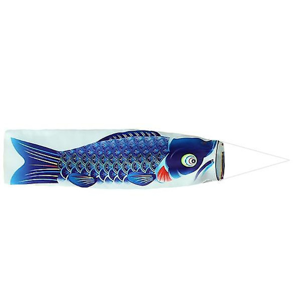 Blå fisk vindsocka karp vindsocka fisk flagga fisk vindstreamer utomhus hängande dekoration för trädgård bakgård dekoration 100cm