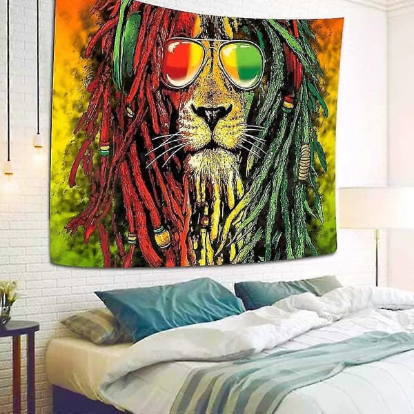 Rasta gobeläng rastafari lejonhuvud bob väggbonad gobeläng för vardagsrum sovrum studentrum inredning psykedelisk