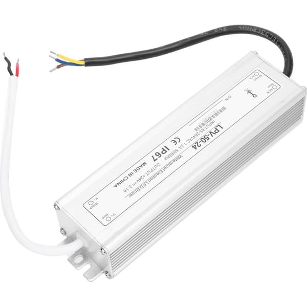 BERM 50W 24V DC vanntett strømforsyning, LPV-50-24 aluminiumslegering drivertransformator for LED.