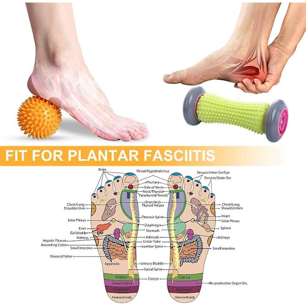 Fotvalse Massasje Ball for Plantar Fasciitt Relief Dypvevs Refleksologi og Akupressur Gjenoppretting for Føtter, Ben og Hender