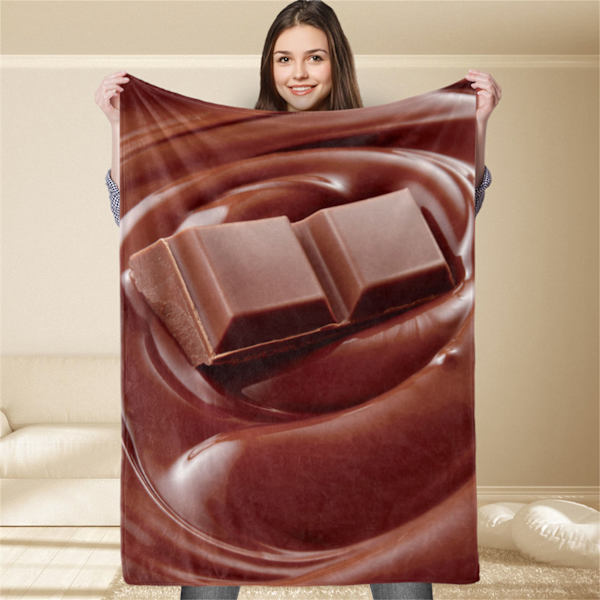 Sofa tæppe chokolademønster farvefast blødt behageligt til alle årstider hjemmekontor 100x120cm/39.4x47.2in