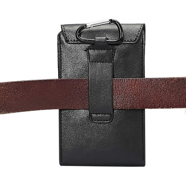 Mobiltelefon Midjeväska Herr, Läder Mobiltelefon Bältesklämma Fodral, Vertikal PU Läder Telefon Midjeholster Universell Smartphone Bältesögla Fodral Kort H