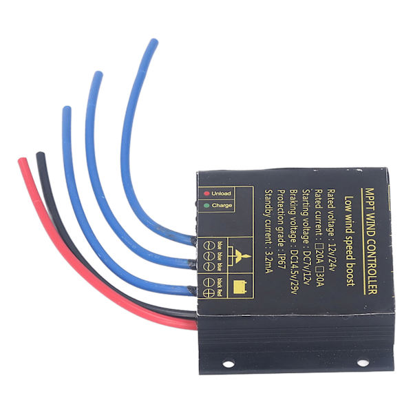 MPPT vindmøllecontroller 12V 24V laderegulator IP67 vandtæt til 100W‑600W